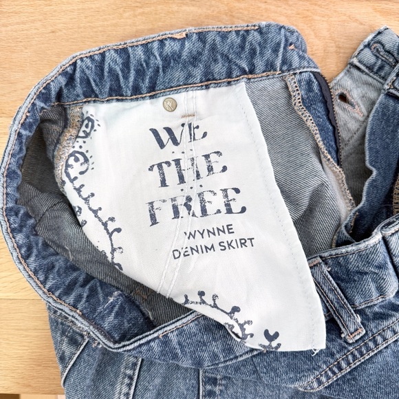 We the Free Free People Wynne Wrap Button Front Denim Mini Skirt - Picture 4 of 8